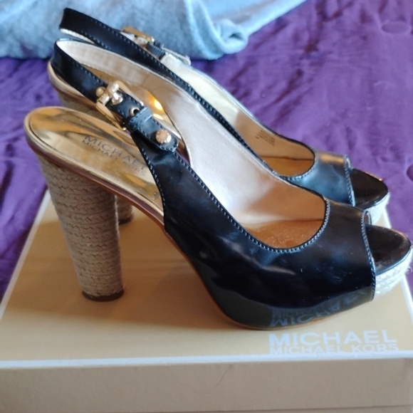 Michael Kors Black Wedge Slingbacks - Picture 8 of 8